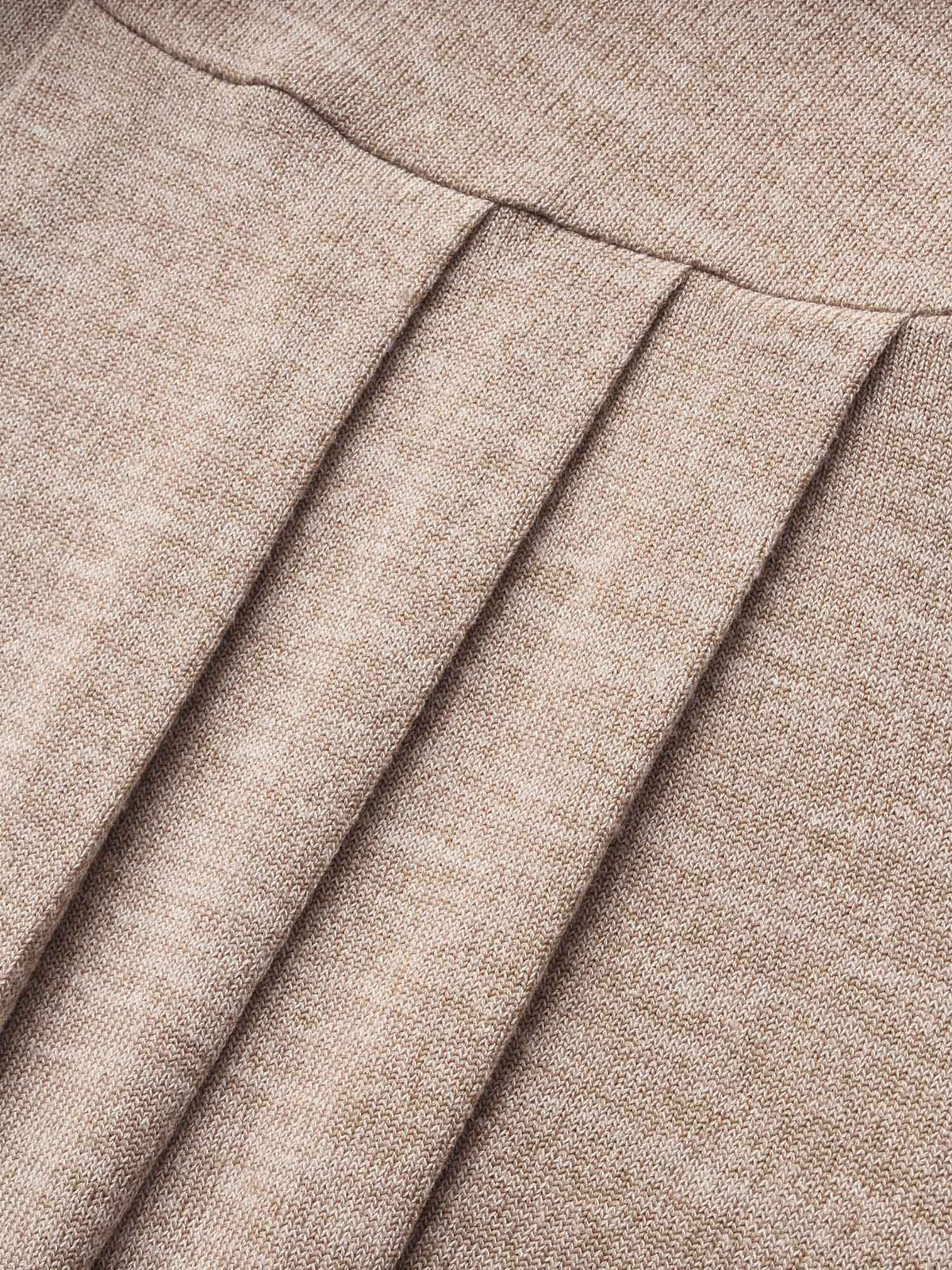 Round Neck Heather Pleated T-shirt