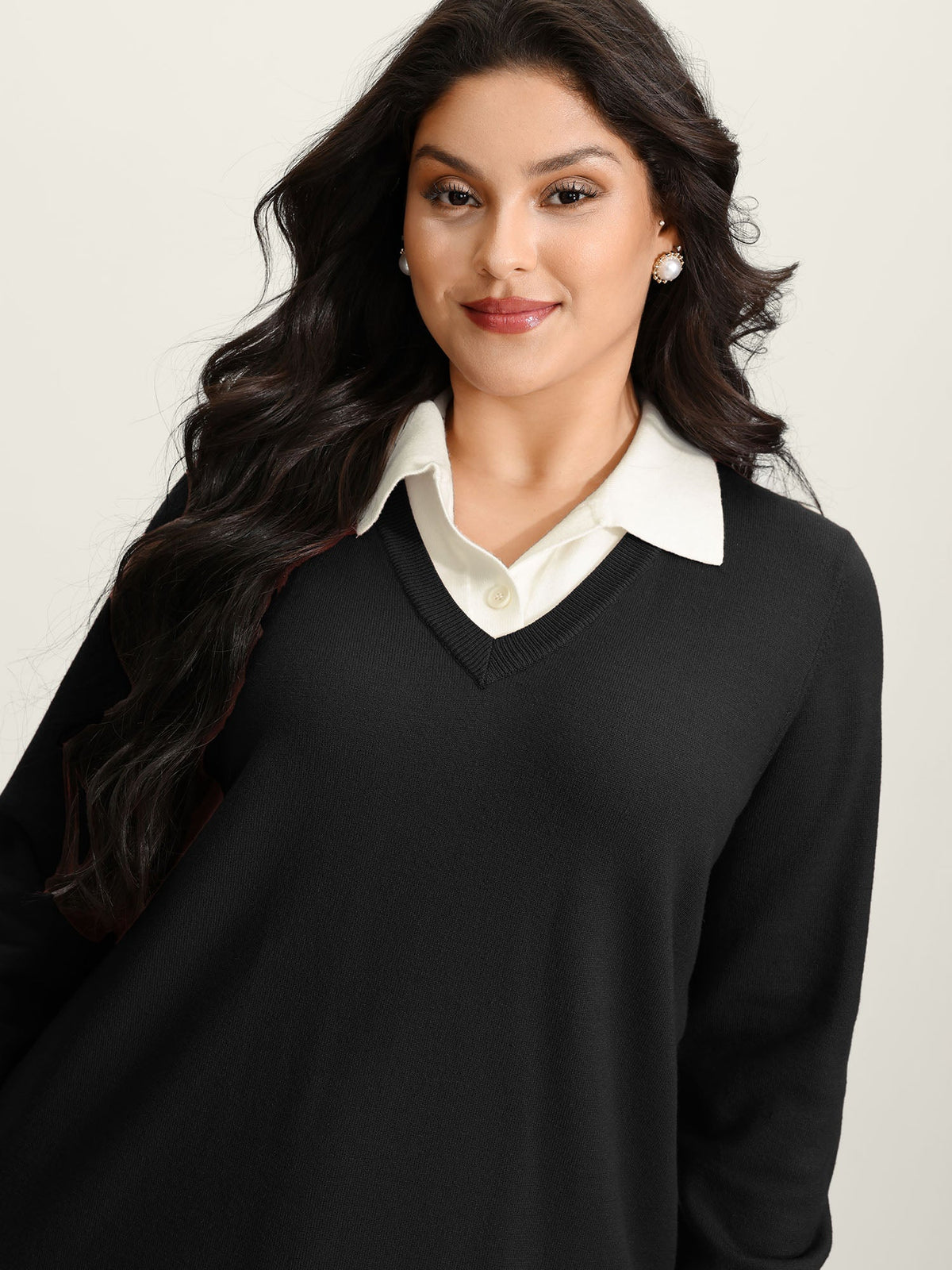 Supersoft 2-in-1 Polo Collar Color Contrast Pullover