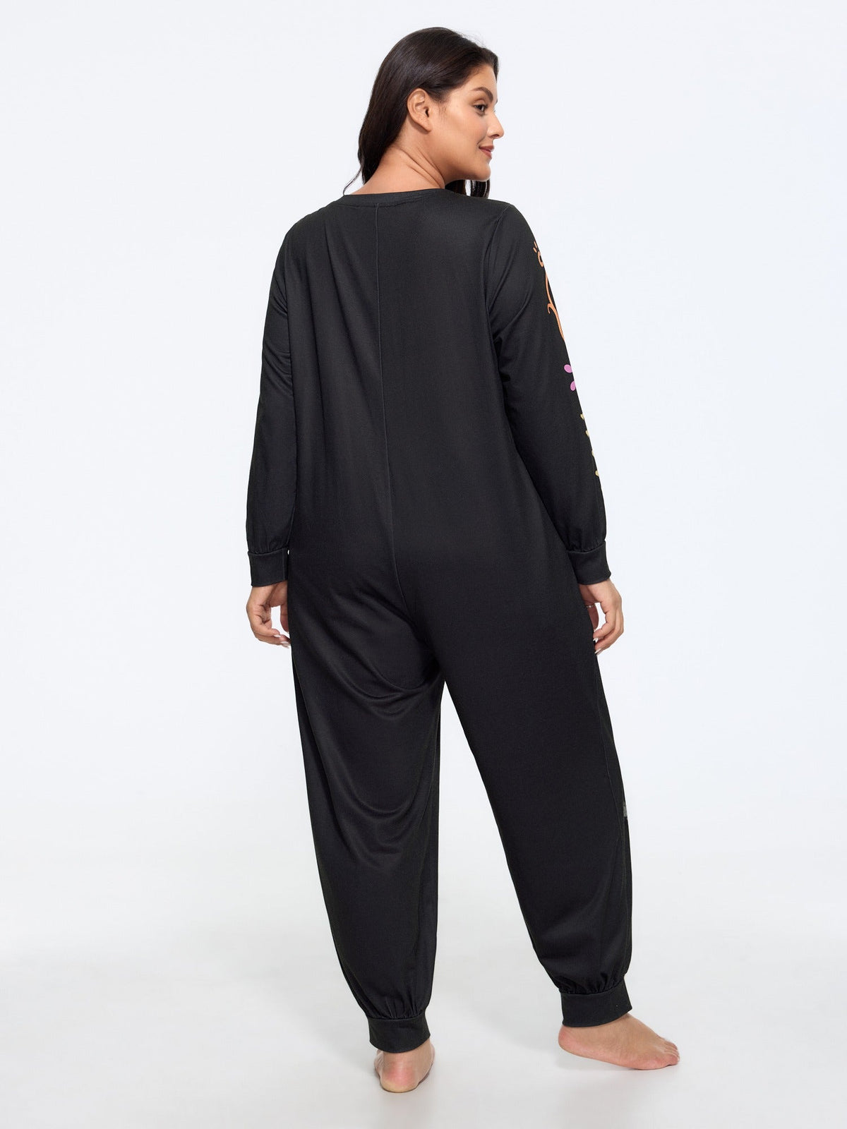 Supersoft Halloween Skeleton Button‑Front Lounge Jumpsuit