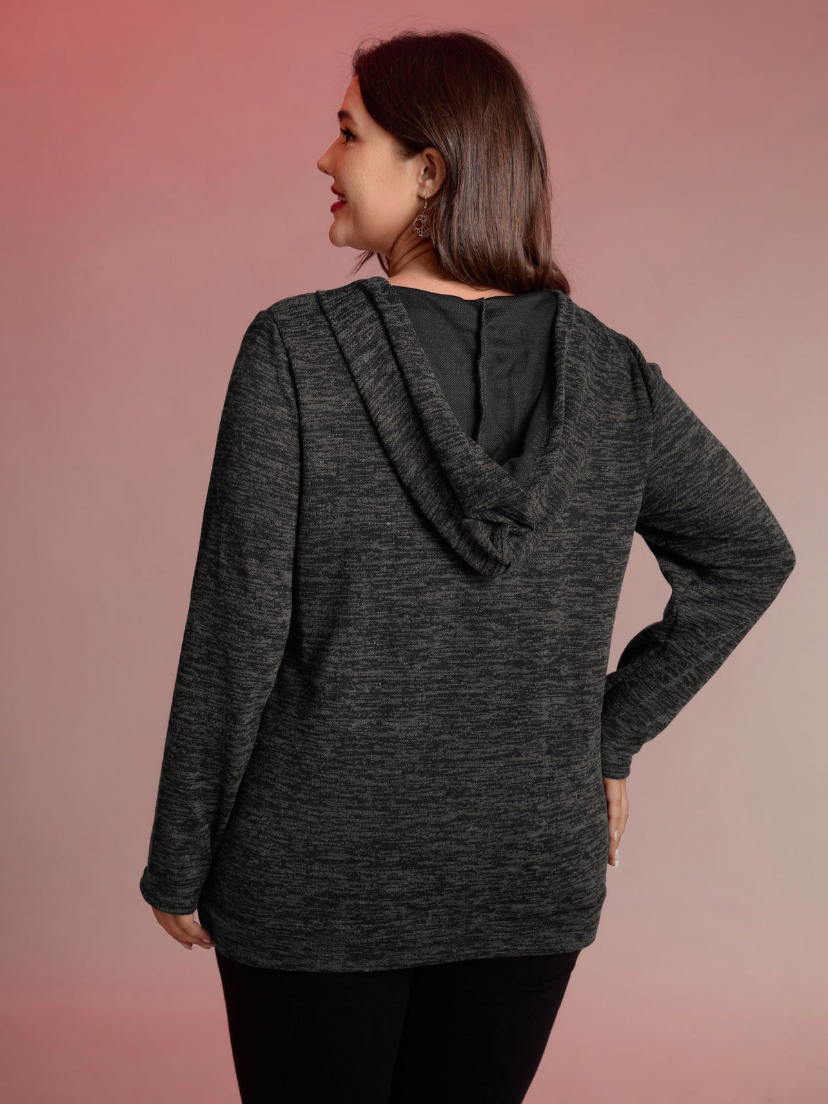Heather Neck Cross-Tie Hoodie