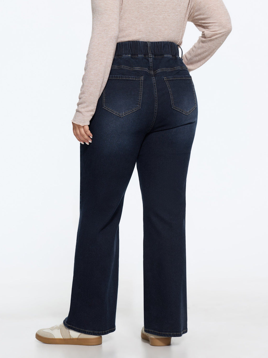 Elastic Waist Stretchy Bootcut Flared Jeans