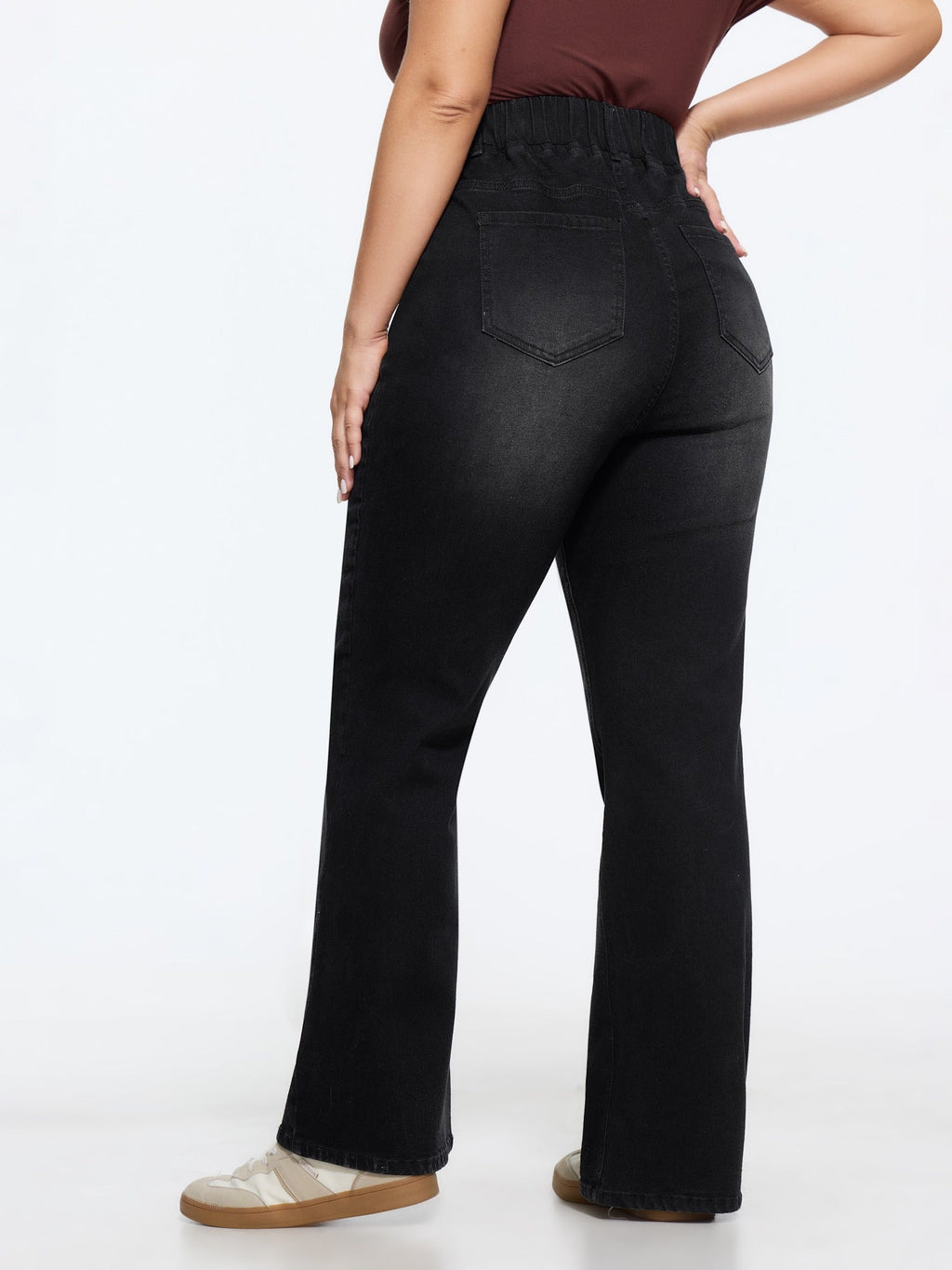 Elastic Waist Stretchy Bootcut Flared Jeans