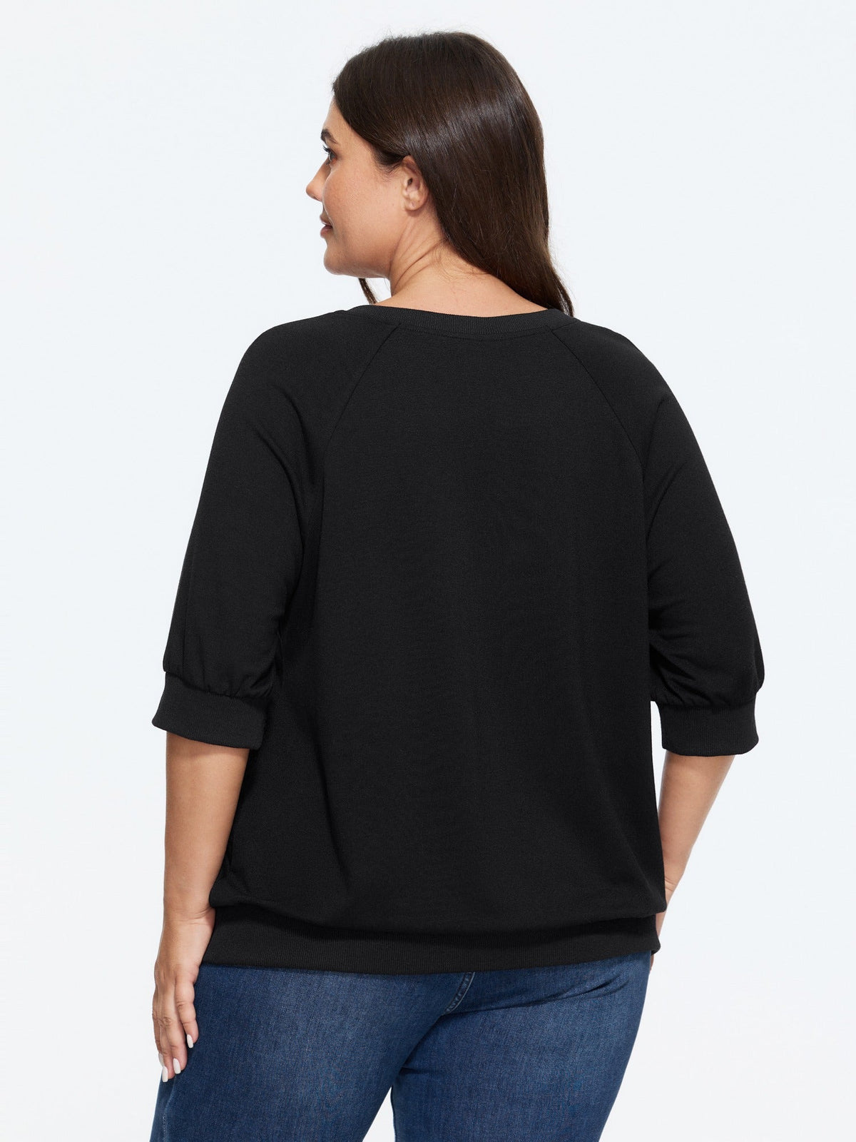 Supersoft Lace Trim Drop Shoulder Sweatshirt