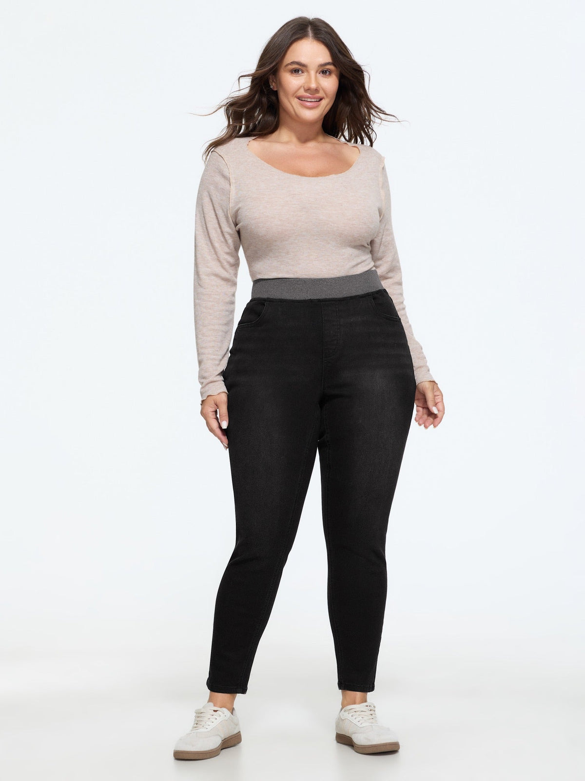 Pull-On High-Rise Skinny-Fit Jeans