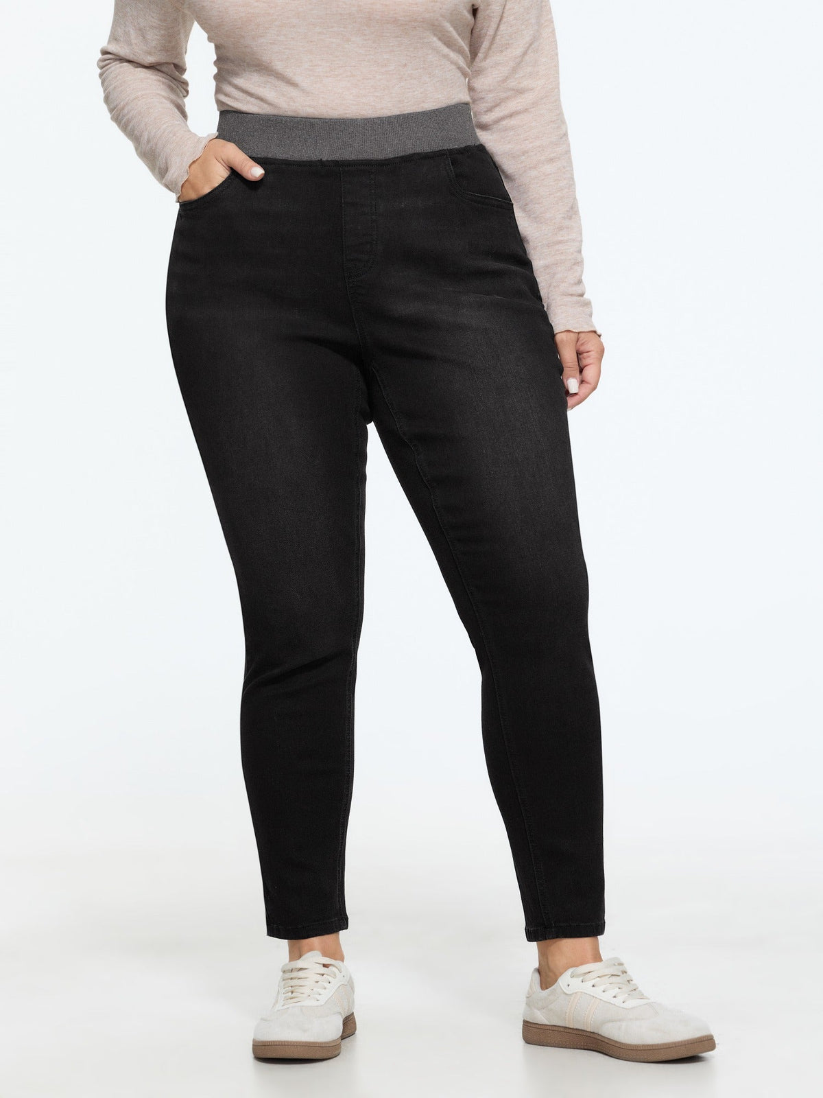 Pull-On High-Rise Skinny-Fit Jeans