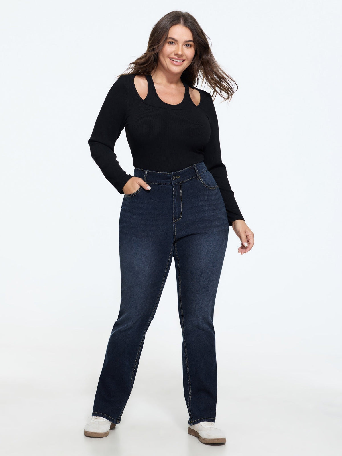 Thigh-Friendly Stretchy Flared Jeans