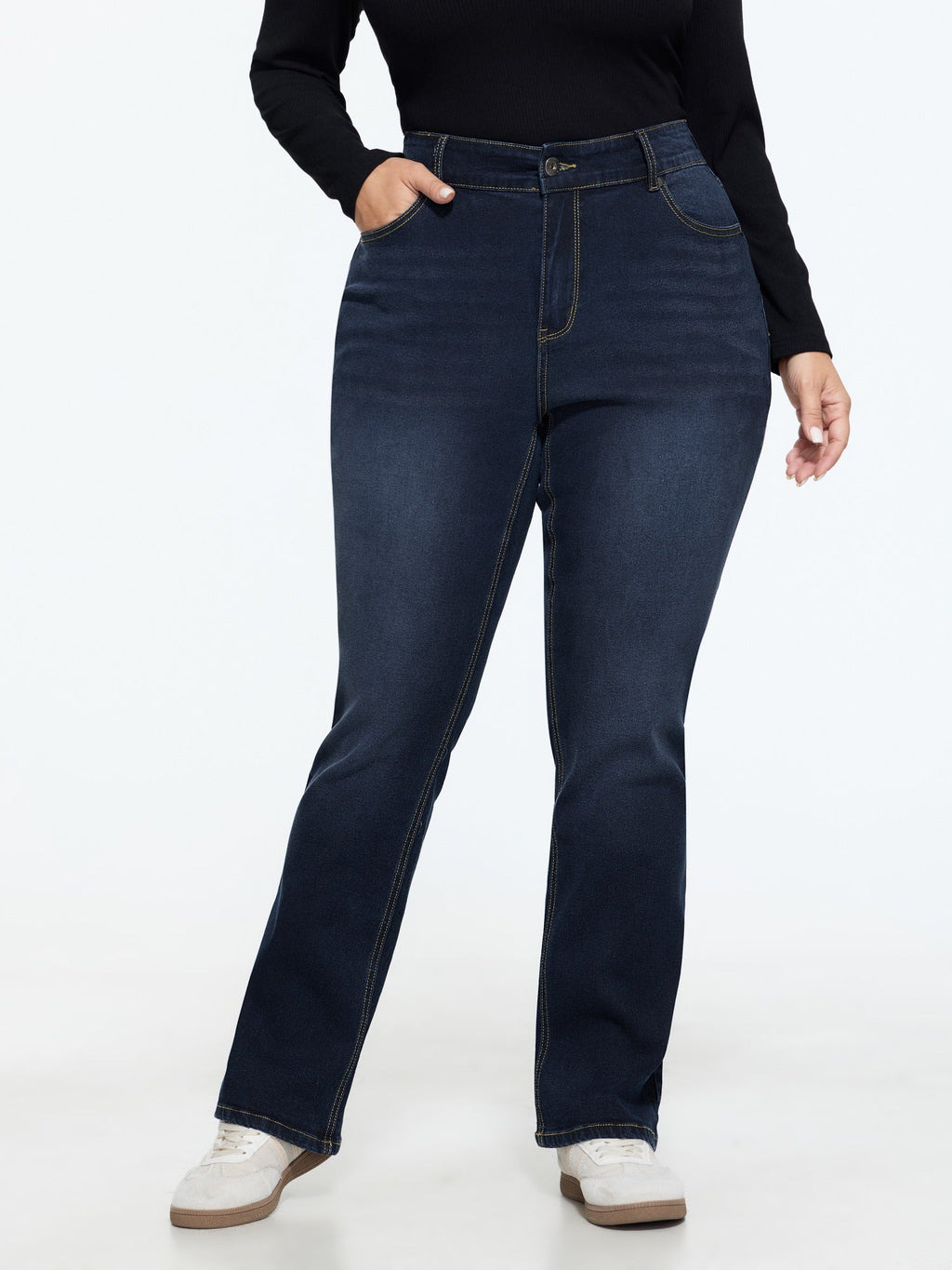 Thigh-Friendly Stretchy Flared Jeans