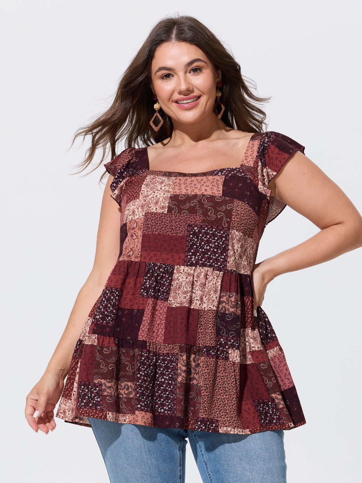 Floral Collage Print Layered Tank Top