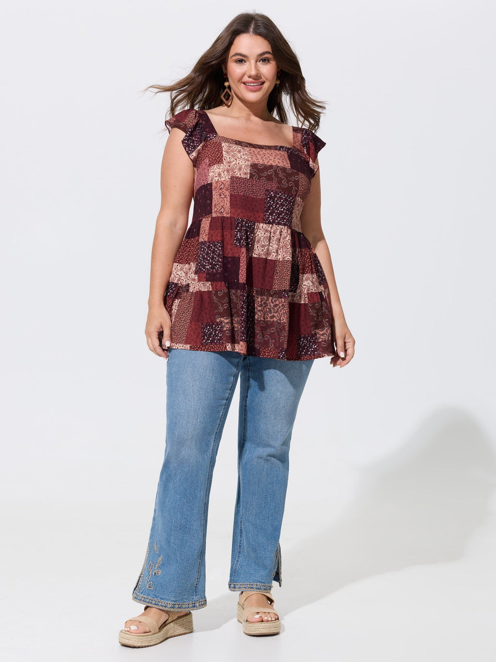 Floral Collage Print Layered Tank Top