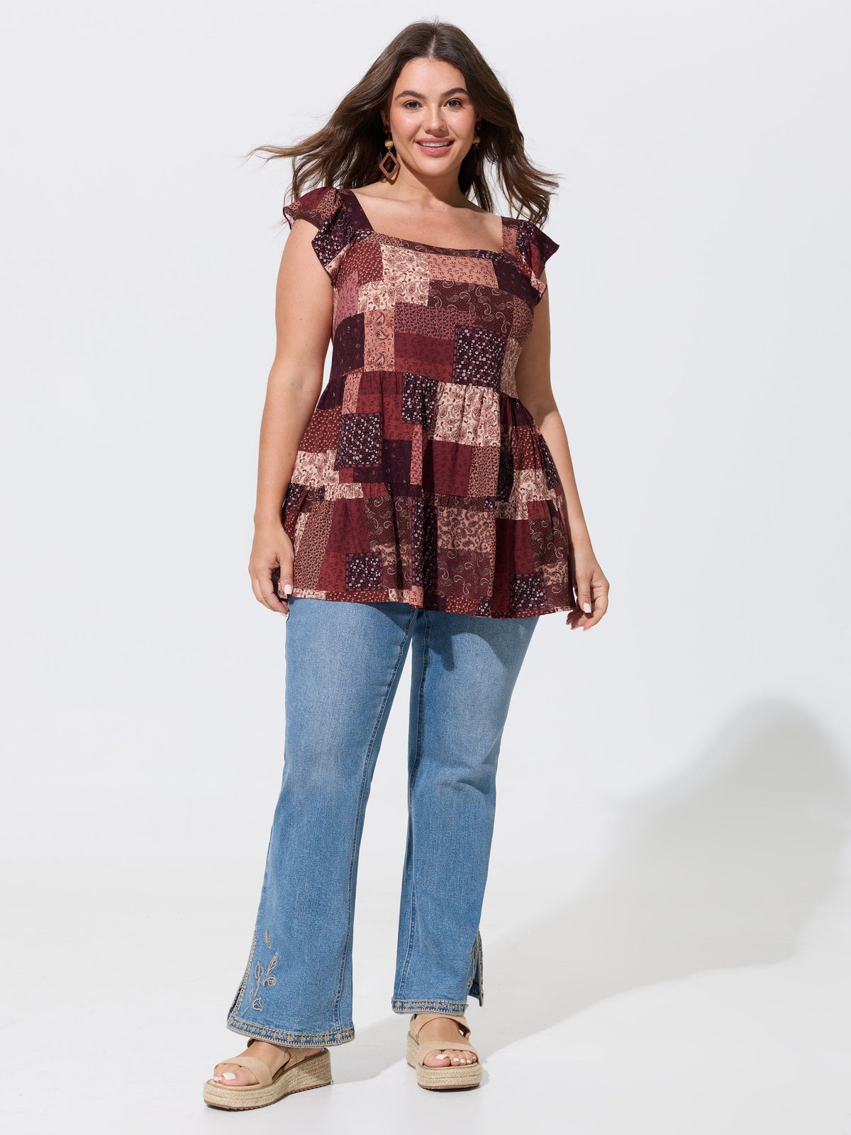 Floral Collage Print Layered Tank Top