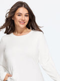 Stretchy Crew Neck Long Sleeve T-Shirt