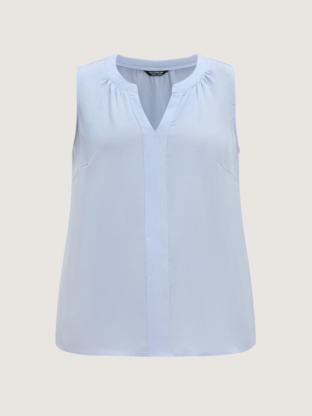 Notched Split Neck Flowy Tank Top