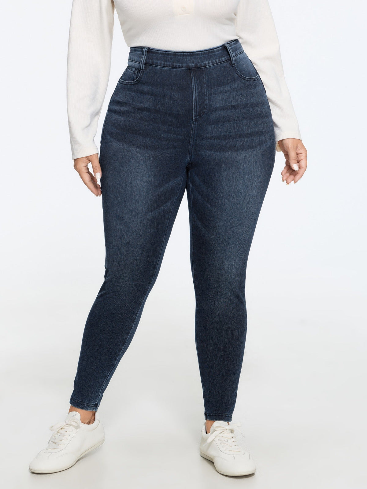 Stretch Pull-On Pocket Jeans