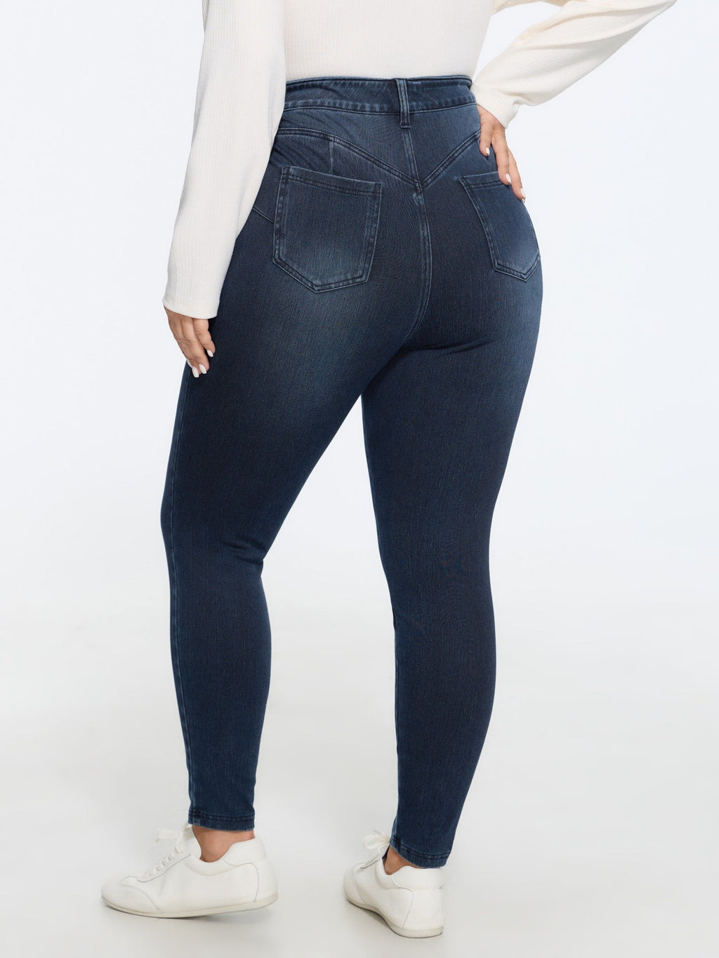 Stretch Pull-On Pocket Jeans