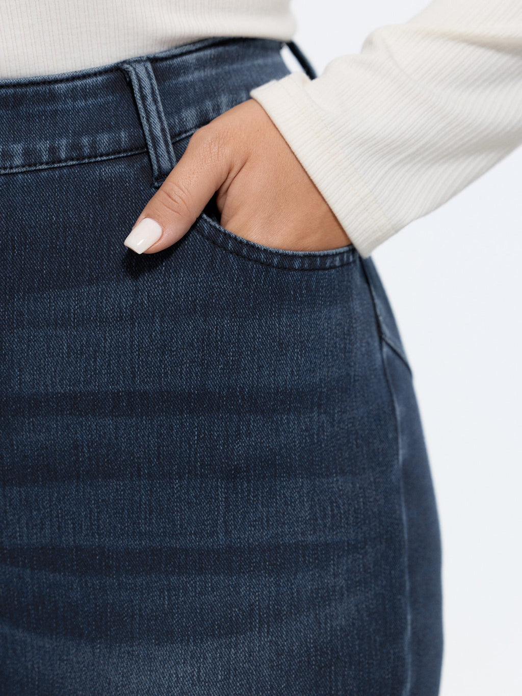 Stretch Pull-On Pocket Jeans