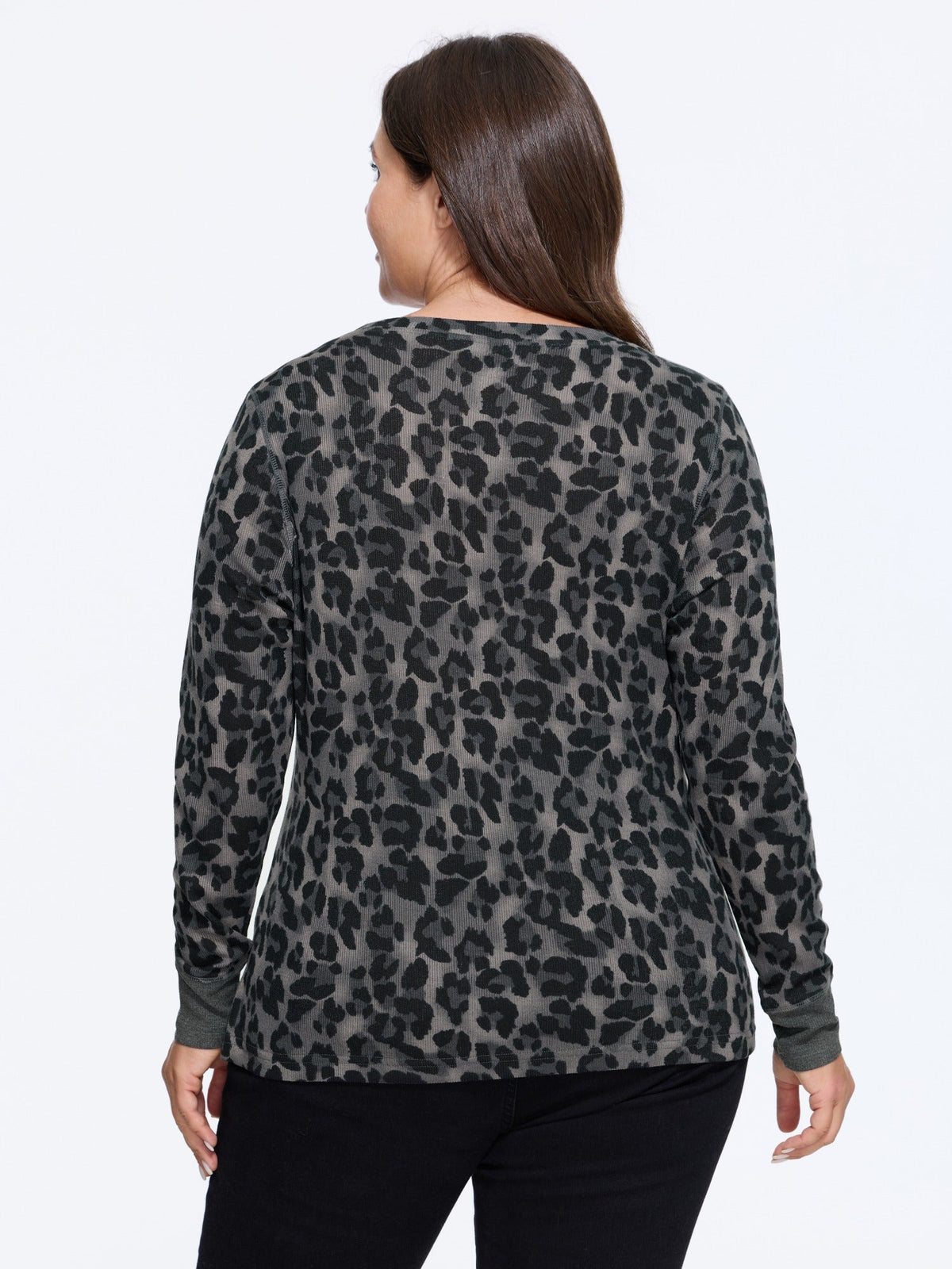 Stretch Leopard Round Neck T-Shirt