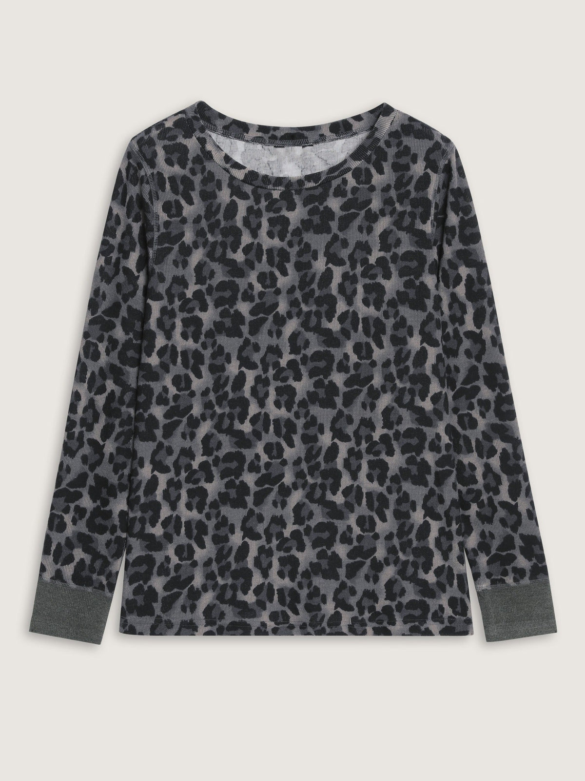 Stretch Leopard Round Neck T-Shirt