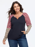 Supersoft Color Block Striped Raglan Sleeve T-Shirt