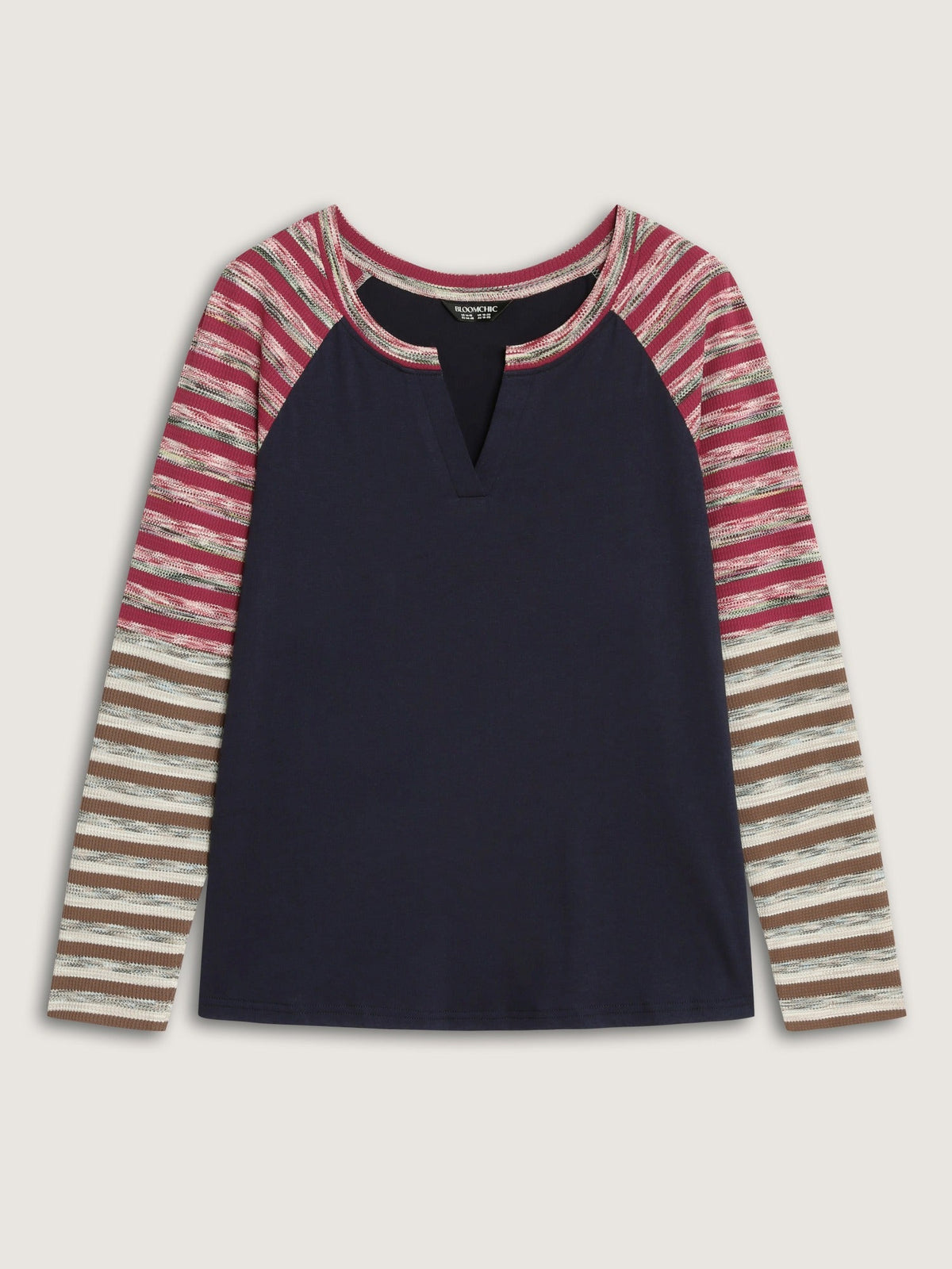 Supersoft Color Block Striped Raglan Sleeve T-Shirt