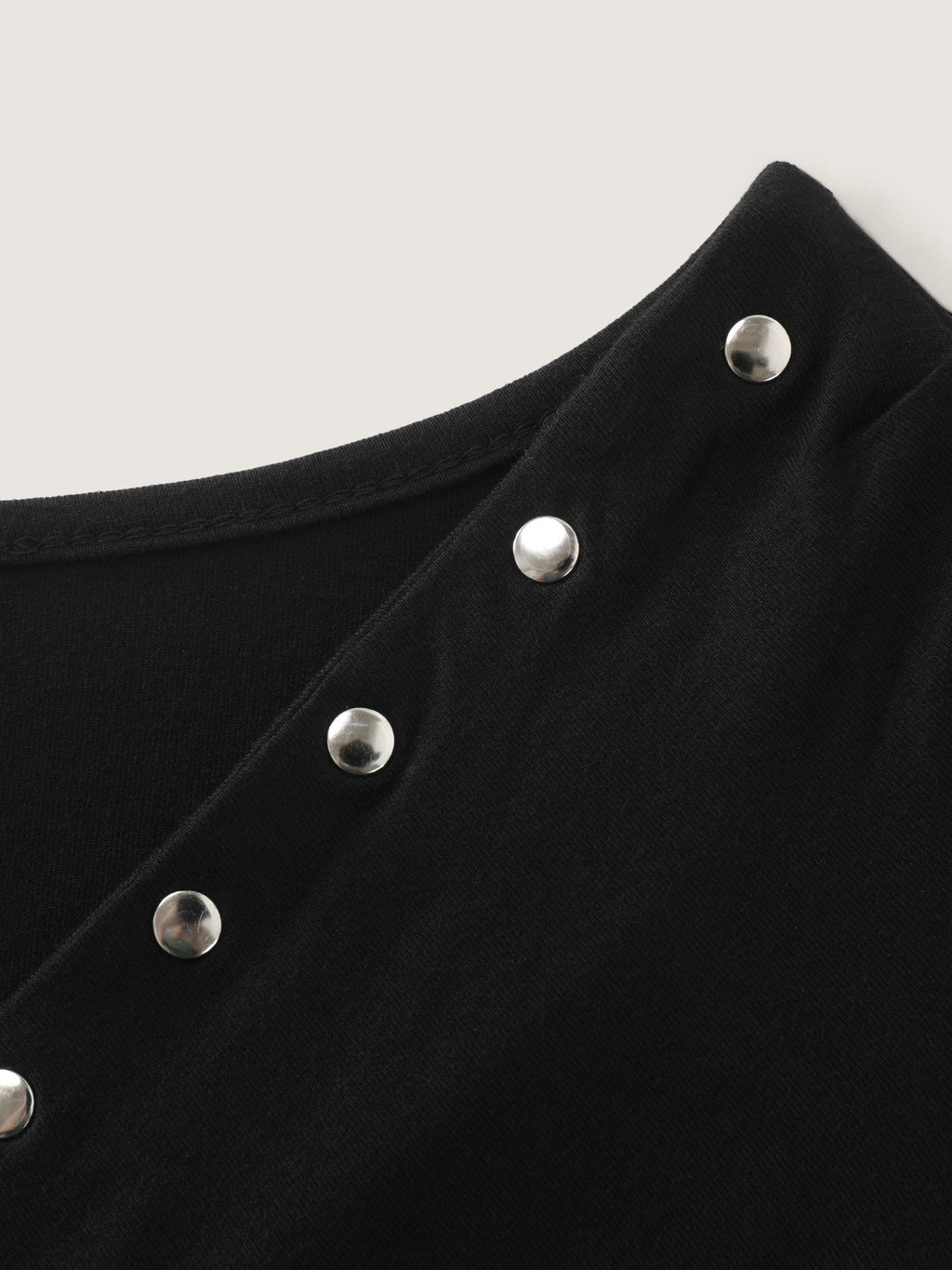 Rivet Trim Cowl Neck Ruched Side Tank Top