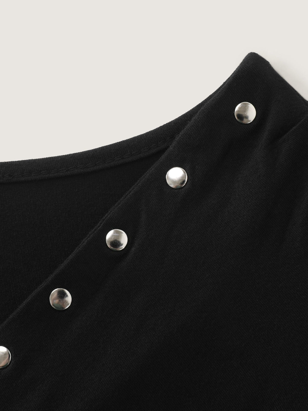Rivet Trim Cowl Neck Ruched Side Tank Top