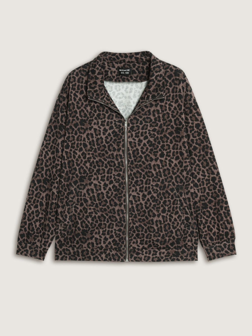 Leopard Print Zip Up Jacket