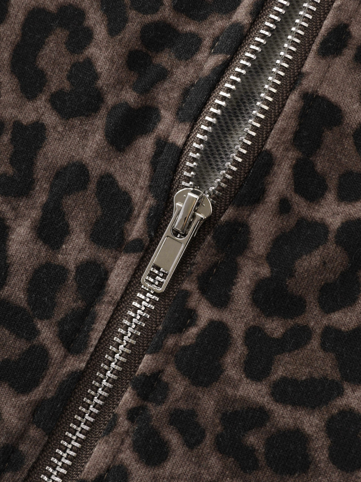 Leopard Print Zip Up Jacket