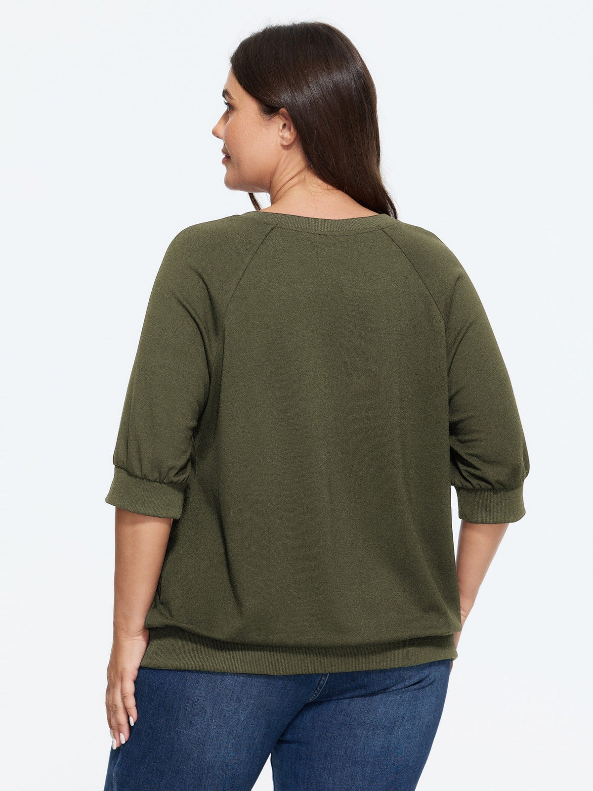 Supersoft Lace Trim Drop Shoulder Sweatshirt