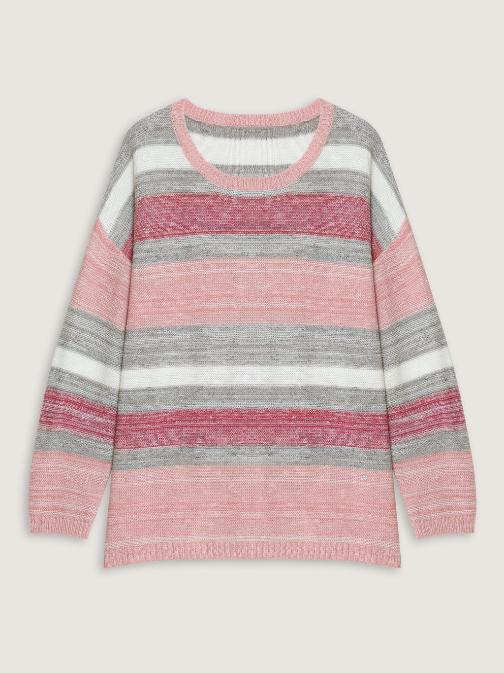 Ombre Stripe Round Neck Pullover