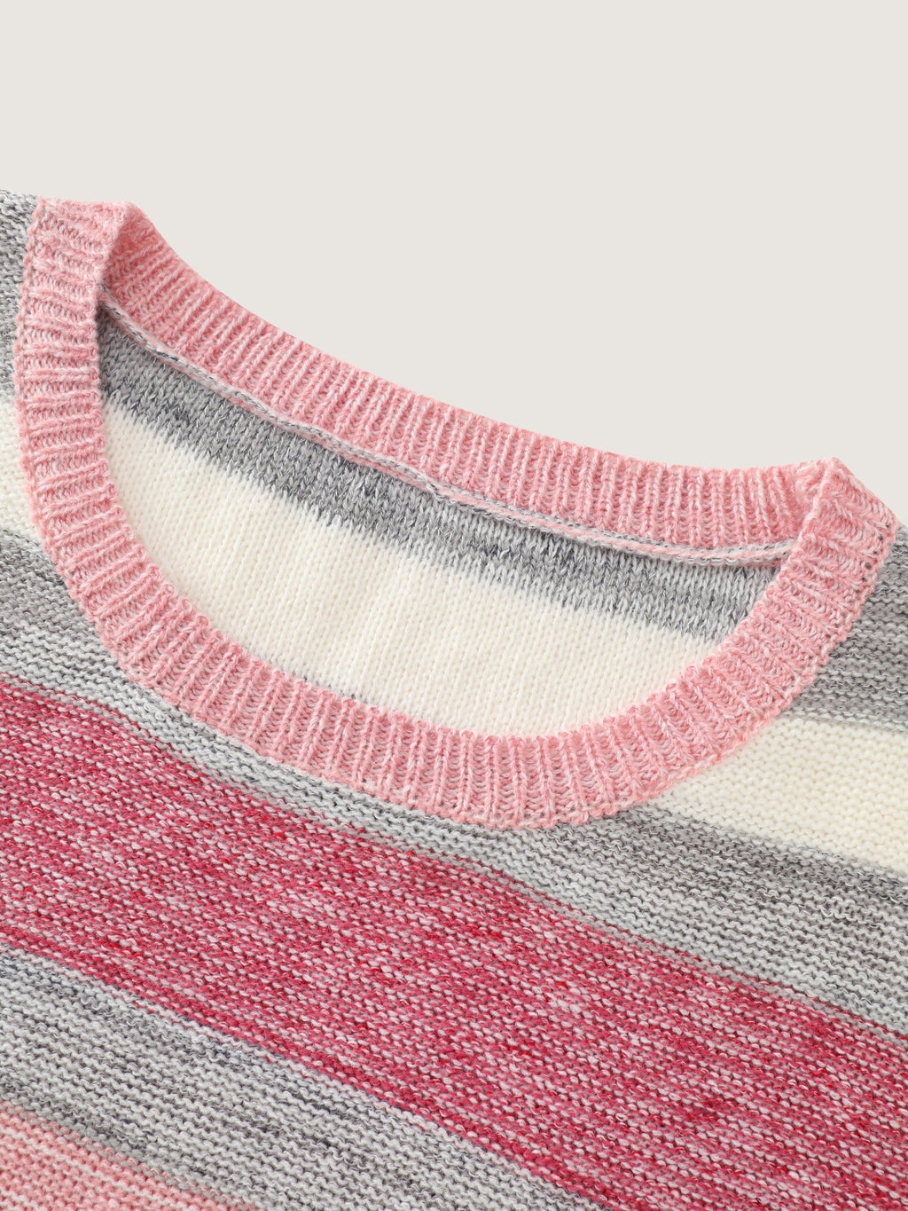 Ombre Stripe Round Neck Pullover