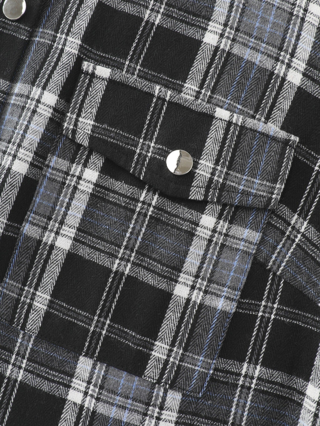 Plaid Patchwork Button Down Zipper Hoodie