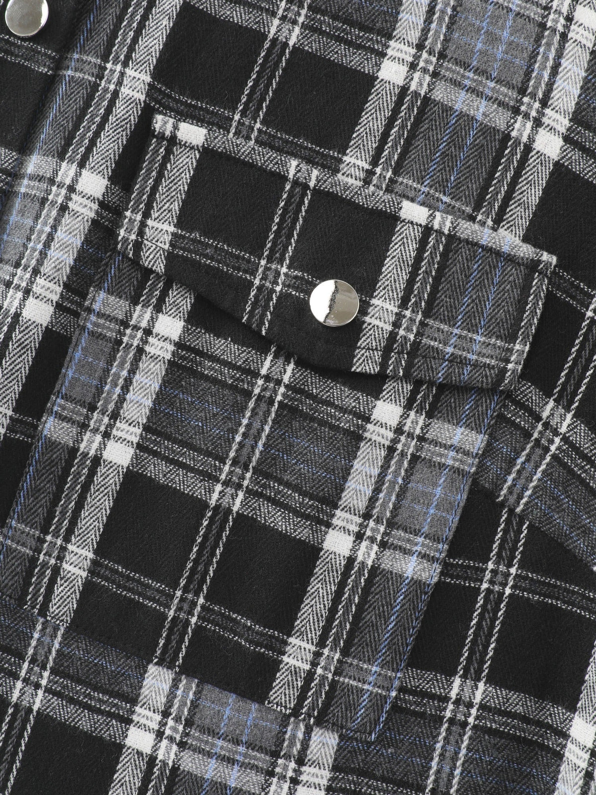 Plaid Patchwork Button Down Zipper Hoodie