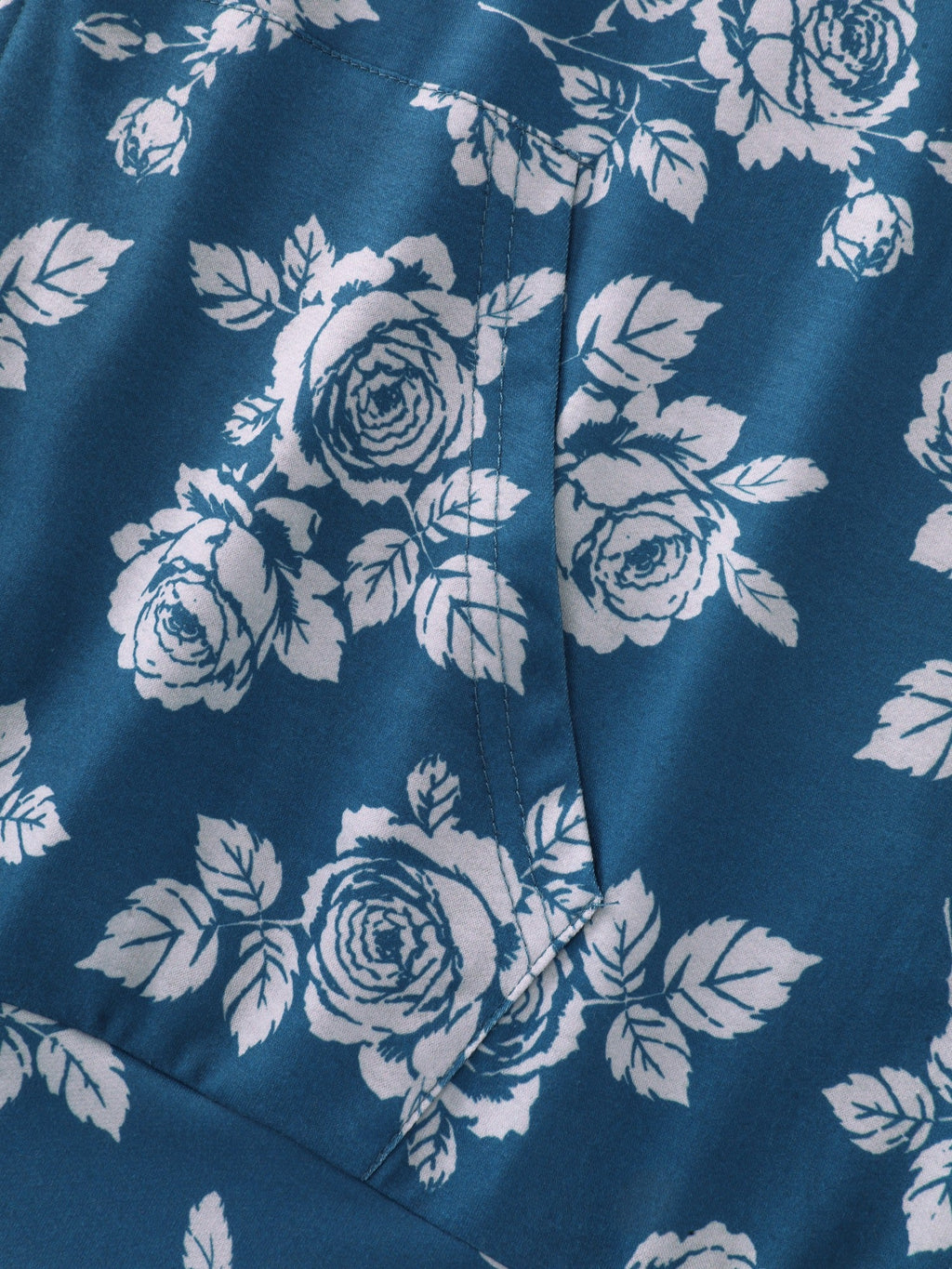 Floral Print Pocket Zipper Hoodie