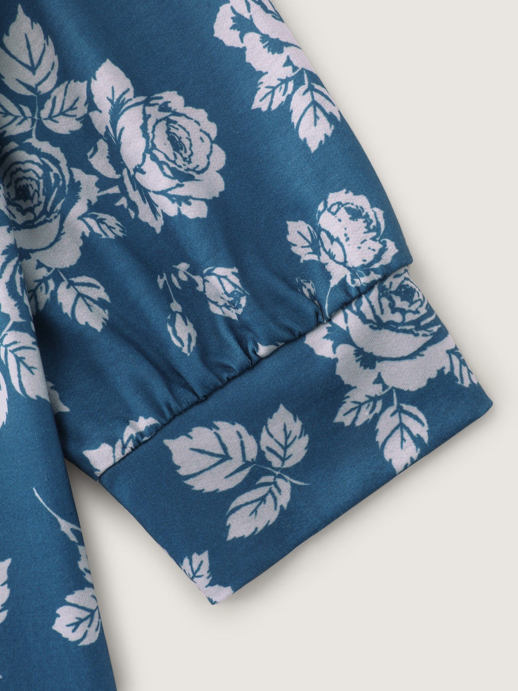 Floral Print Pocket Zipper Hoodie