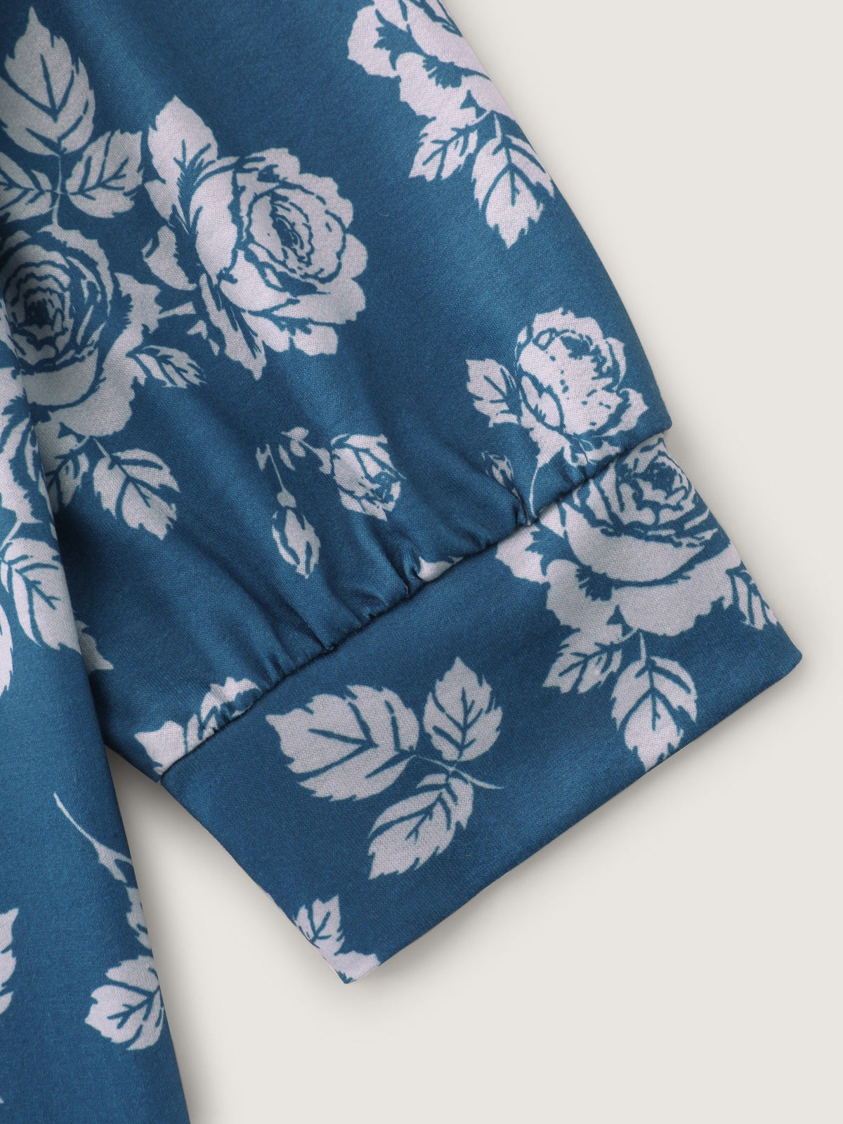 Floral Print Pocket Zipper Hoodie