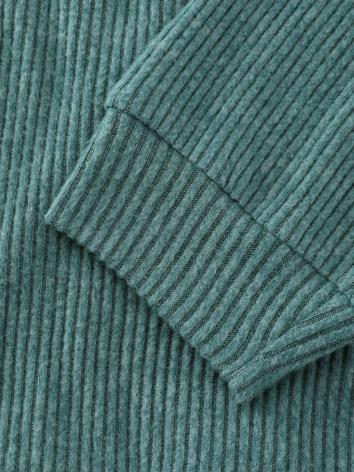 Ribbed Knit Pocket Hoodie Sweatshirt