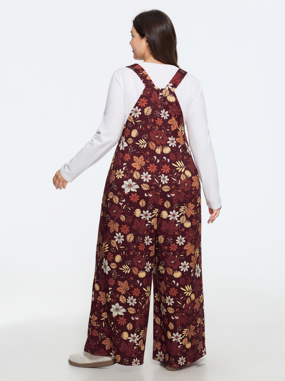 Retro Fall Print Relaxed Fit Jumpsuit