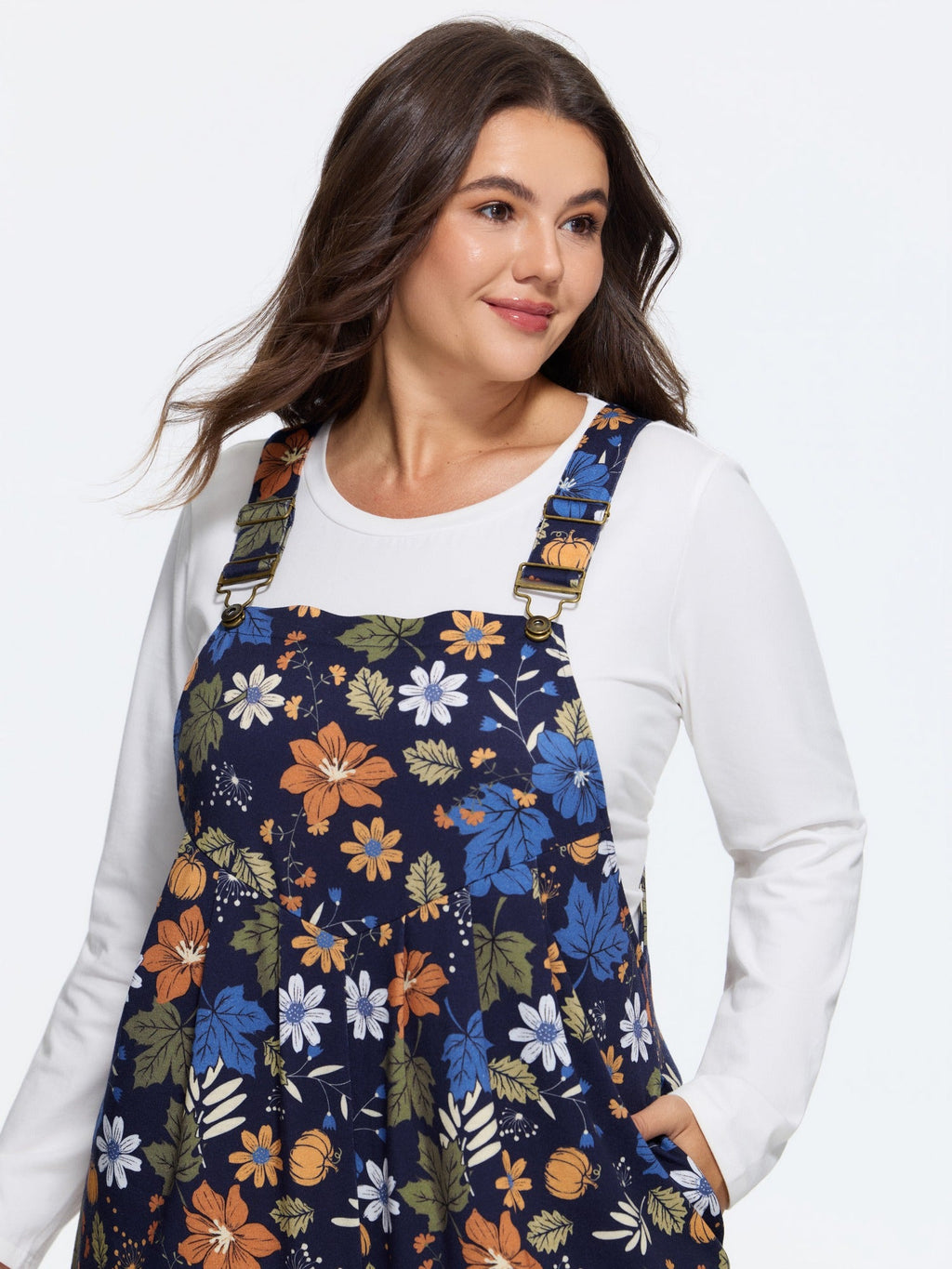 Retro Fall Print Relaxed Fit Jumpsuit