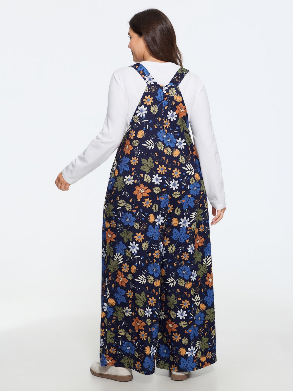 Retro Fall Print Relaxed Fit Jumpsuit