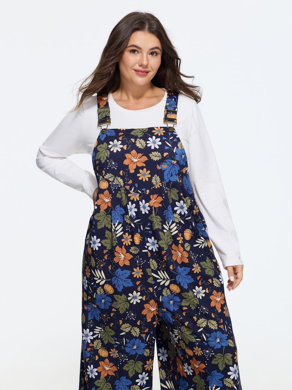 Retro Fall Print Relaxed Fit Jumpsuit