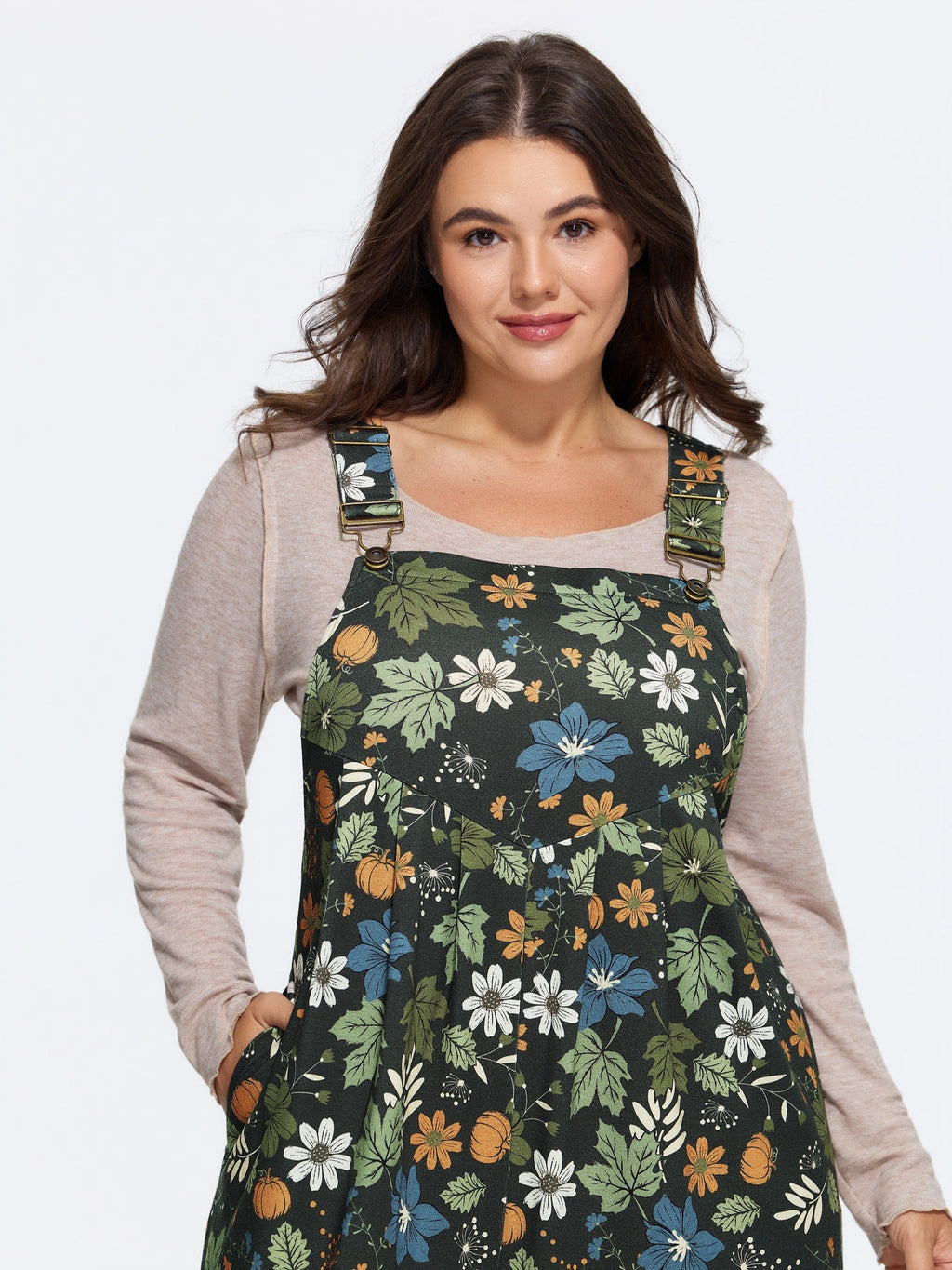 Retro Fall Print Relaxed Fit Jumpsuit