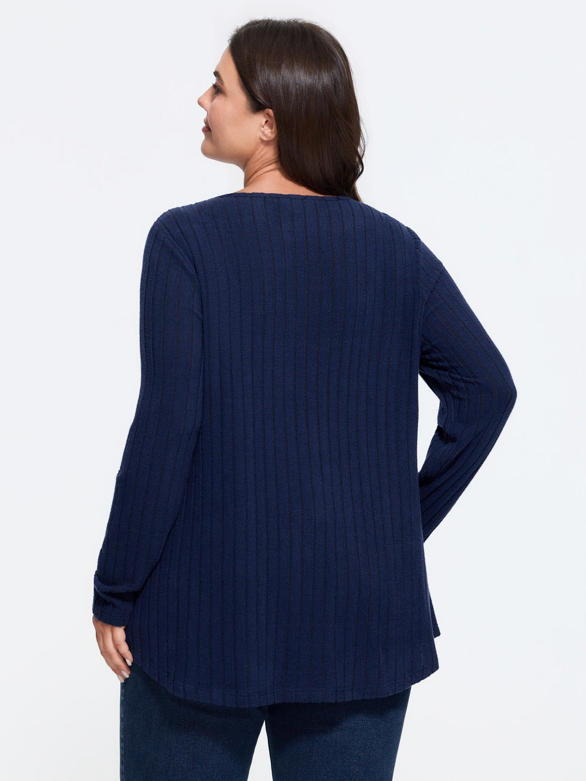 Crisscross Lace Up Neck Ribbed Top