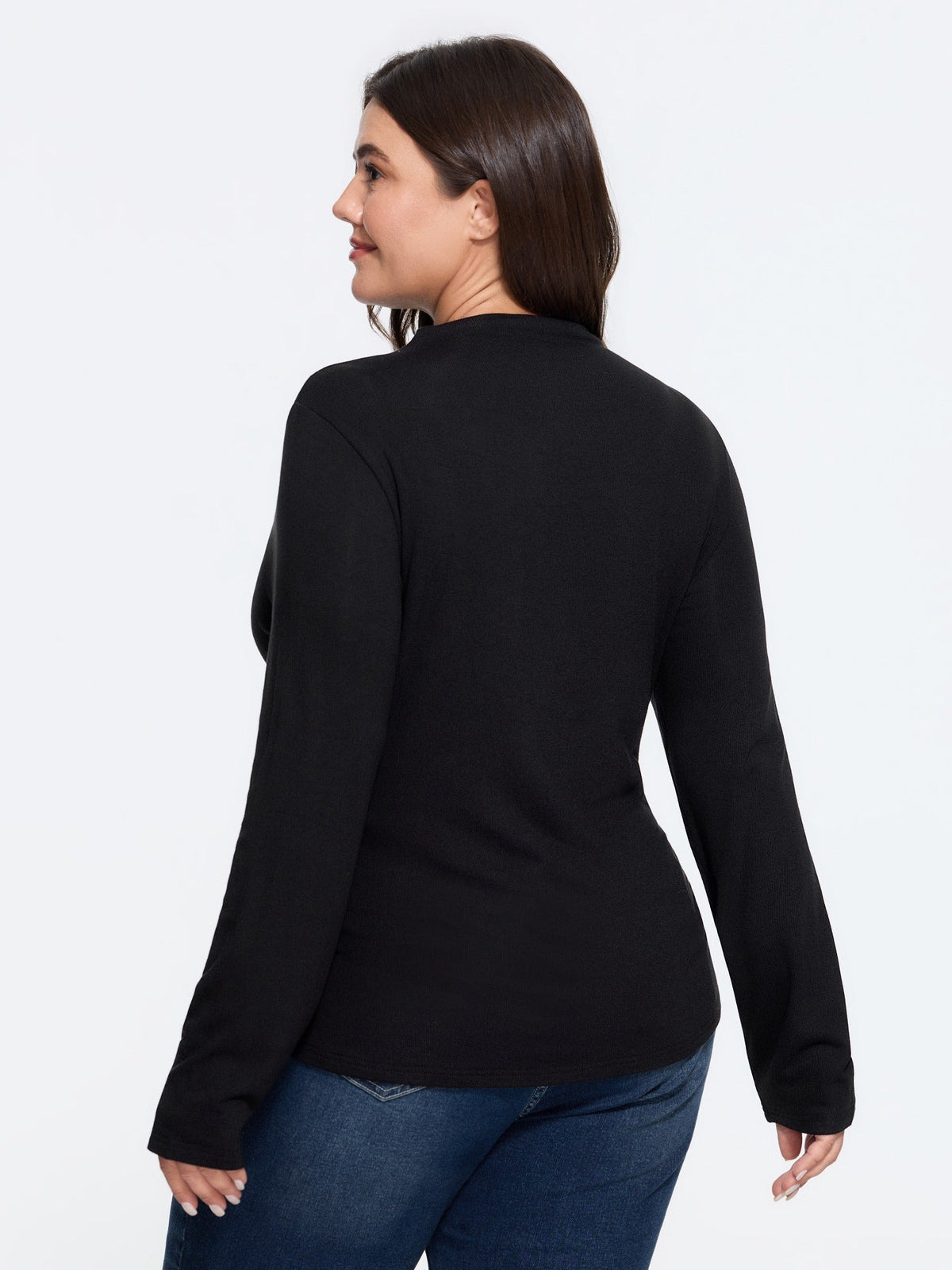 Supersoft Mock Neck Ruched Side T-Shirt