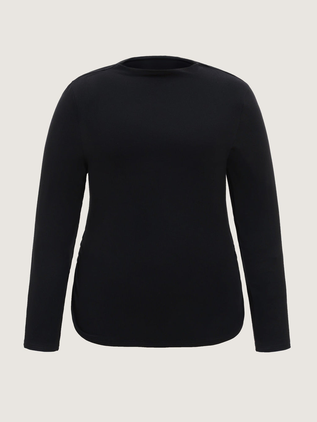Supersoft Mock Neck Ruched Side T-Shirt