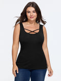 Supersoft Crisscross Cutout Square Neck Tank Top