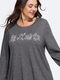 Supersoft Cat Embroidered Long Sleeve T-Shirt