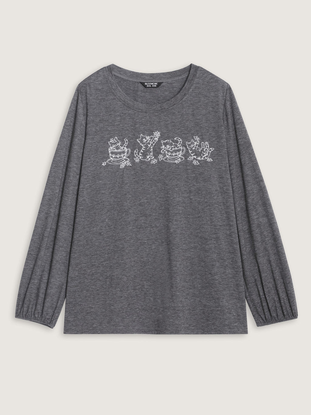 Supersoft Cat Embroidered Long Sleeve T-Shirt