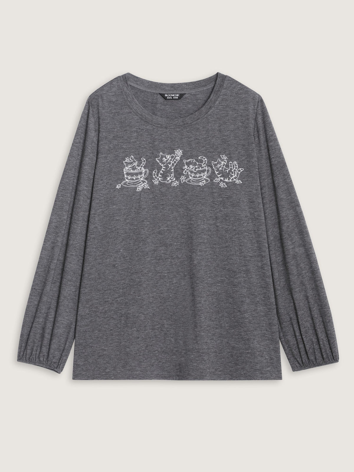 Supersoft Cat Embroidered Long Sleeve T-Shirt