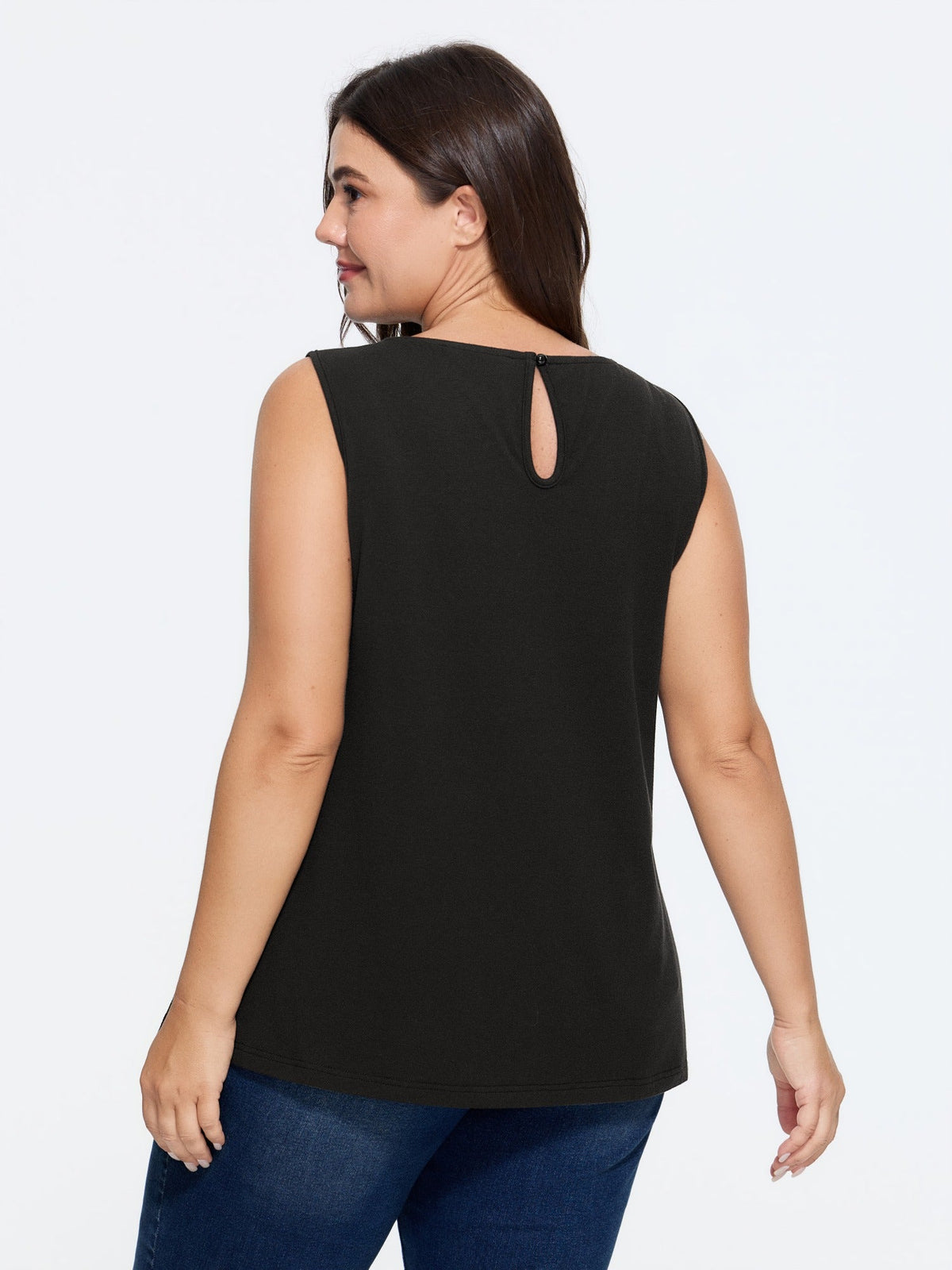 Supersoft Round Neck Lace Detail Tank Top