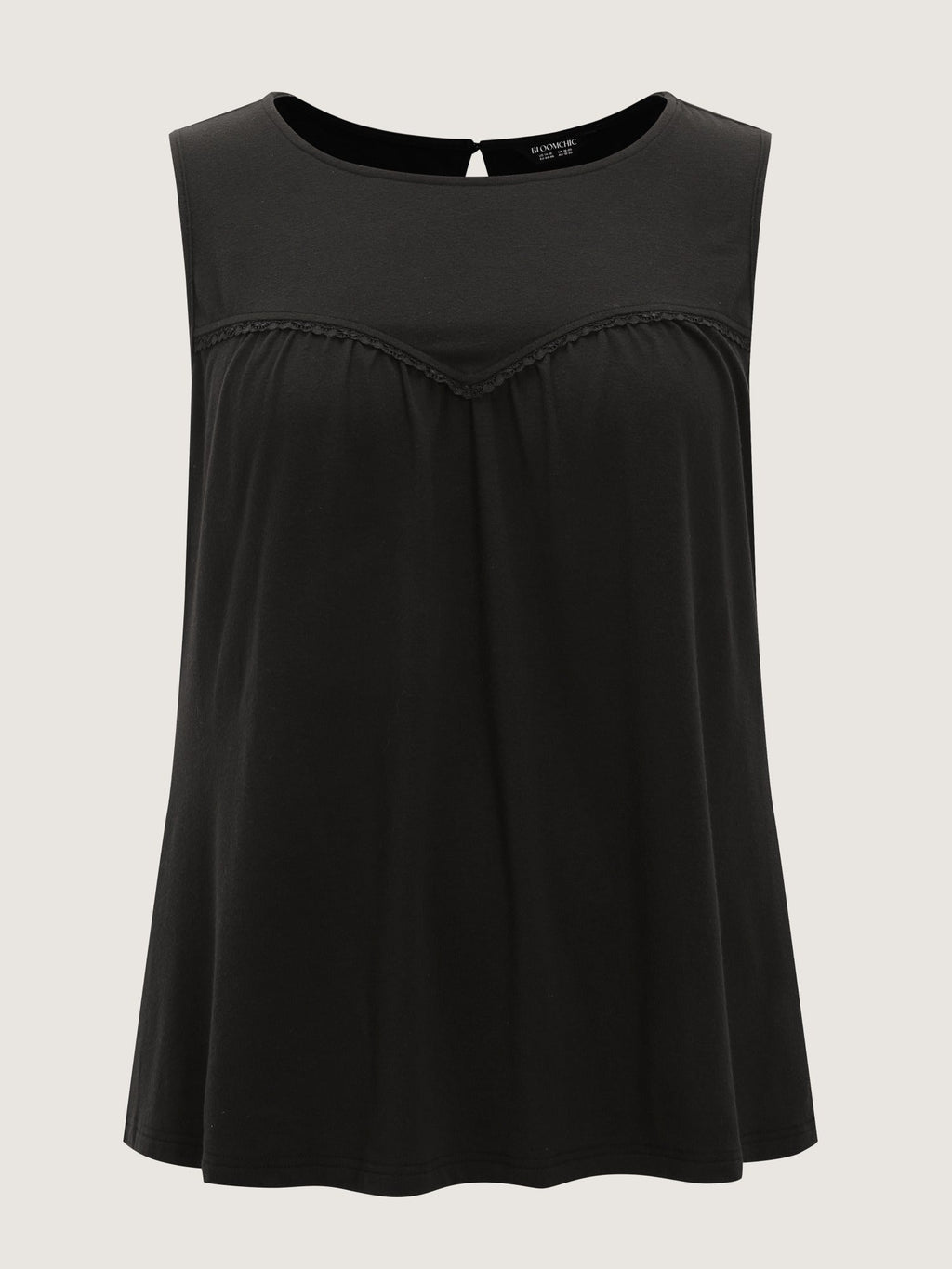 Supersoft Round Neck Lace Detail Tank Top